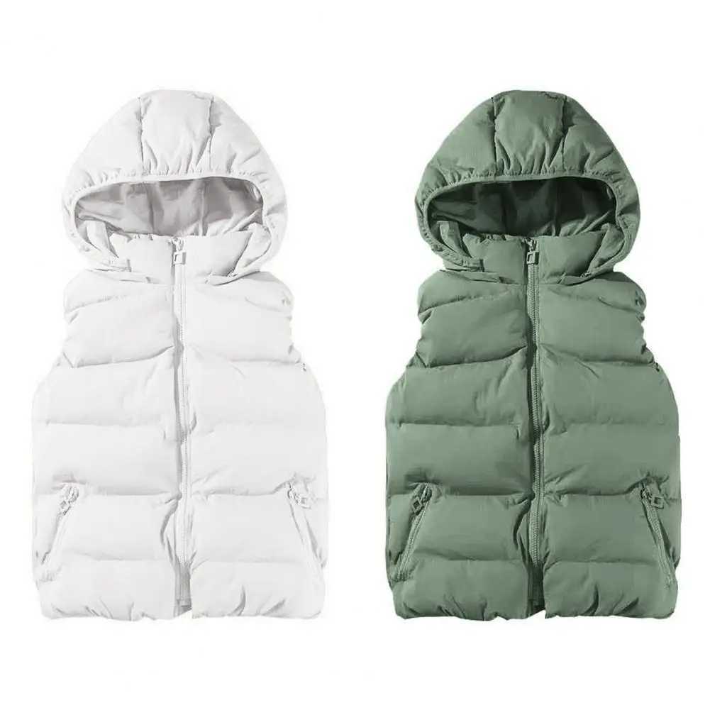 Winter Jacket M-4XL Women Hooded Vest Plus Size Cold Proof Cozy Women Winter Loose Sleeveless JacketT251128