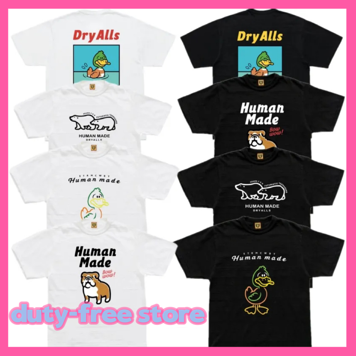 T-shirt designer men's T-shirt duck dog letter printed graffiti trend high street top men's and women's casual short sleeved T-shirt cotton T-shirt street wear