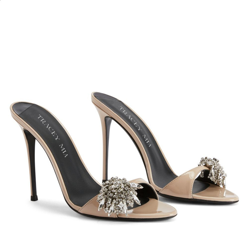 Summer Fashion Rhinestone Snake Shape Ankle Strap Stiletto High Heels Womens Sandals Sexy Party Dress Shoes250102