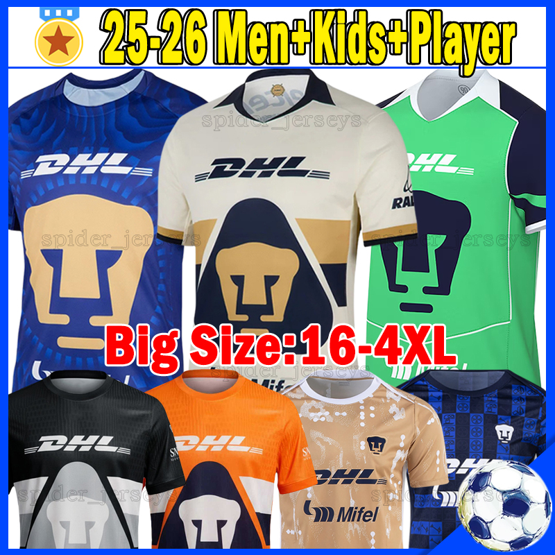 XXXL 4XL 25 26 UNAM Mexiko Soccer Jerseys LIGA MX FC G. MARTINEZ J. RUVALCABA QUISPE Universidad Nacional Club de Futbol PUSSETTO Goalkeeper football shirts kids Kits