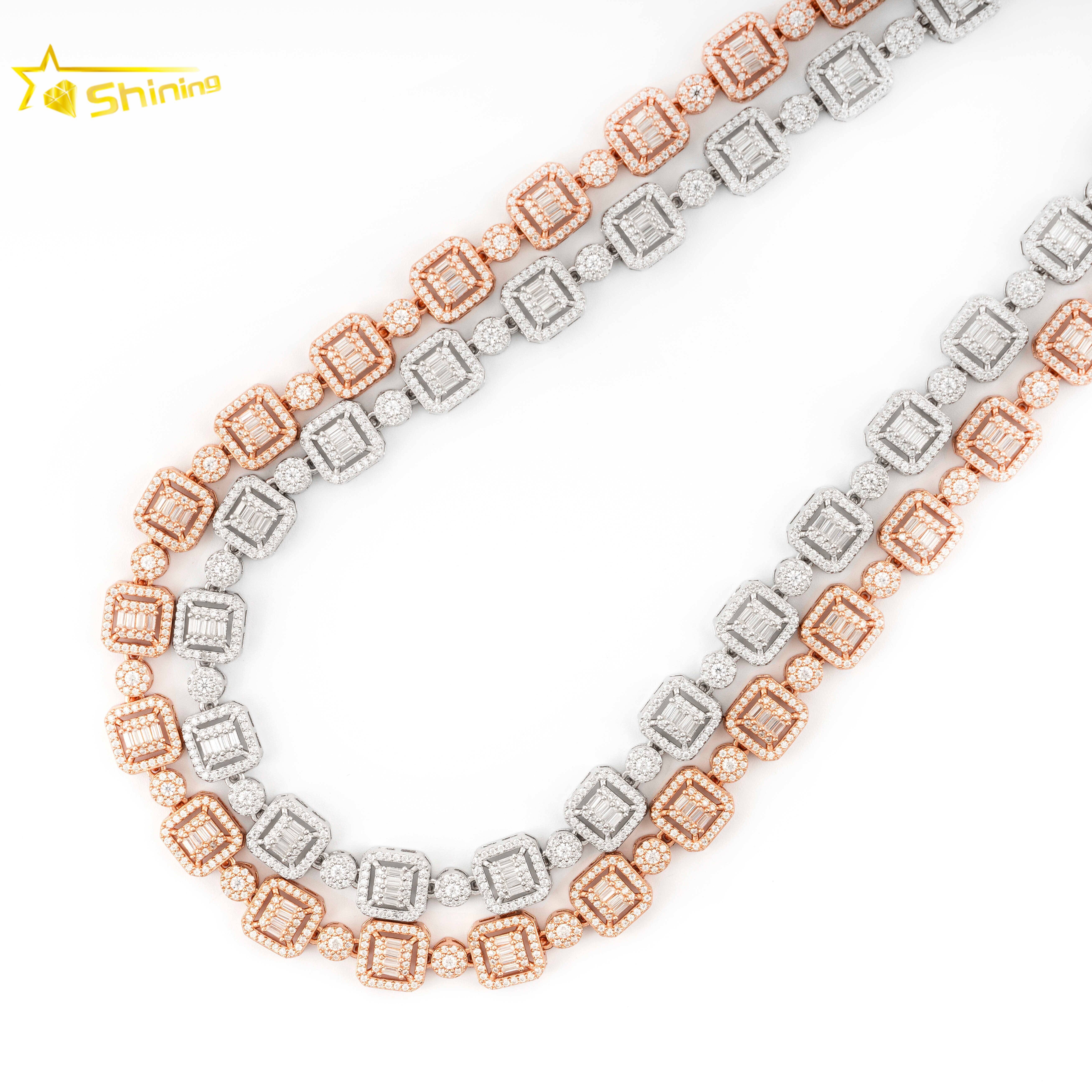 New Arrivals Hip Hop Iced Out Emerald Cut Moissanite Cuban Necklace for Women Men