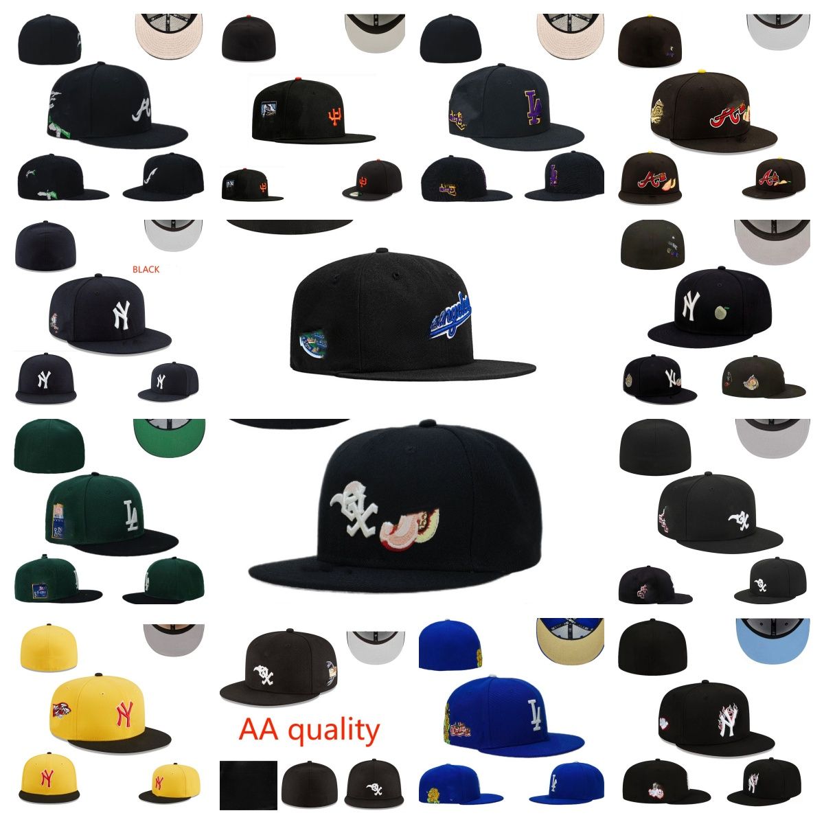 New Flat Casual Fitted hats Designer size Baseball football Caps letter Embroidery Cotton All Teams Logo Sport World Patched Full Closed stitched cap for men