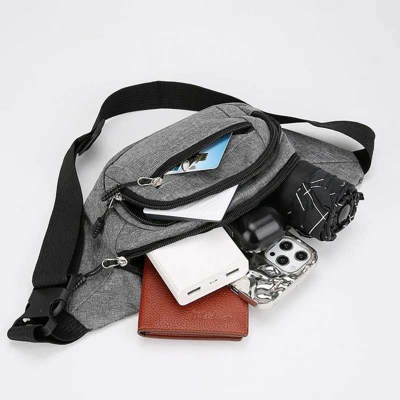 Outdoor Sports Chest Bag Running Fitness Phone Bag Mens Waist Bag Multi-layer Wear-resistant Crossbody BagT251128