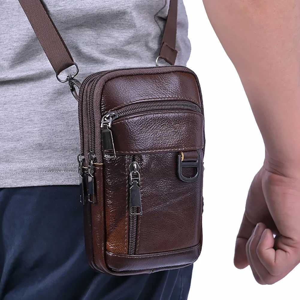 Men Stylish Crossbody Bag Waterproof High Quality Leather Retro Fanny Pack Lightweight Fashion Sling Bag Male Travel Outdoor BagT251128