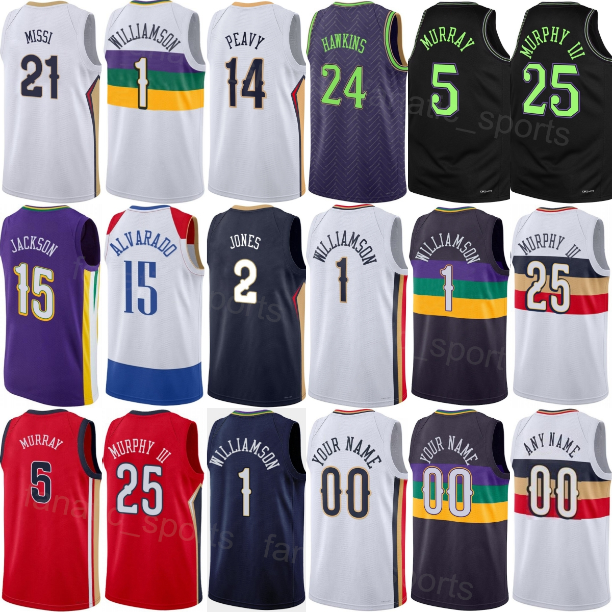 Prined 2026 Basketball City Karlo Matkovic Jersey 17 Womans Child Men Jose Alvarado 15 Yves Missi 21 Hawkins 24 Micah Peavy 14 Bryce McGowens 11 Kevon Looney 55