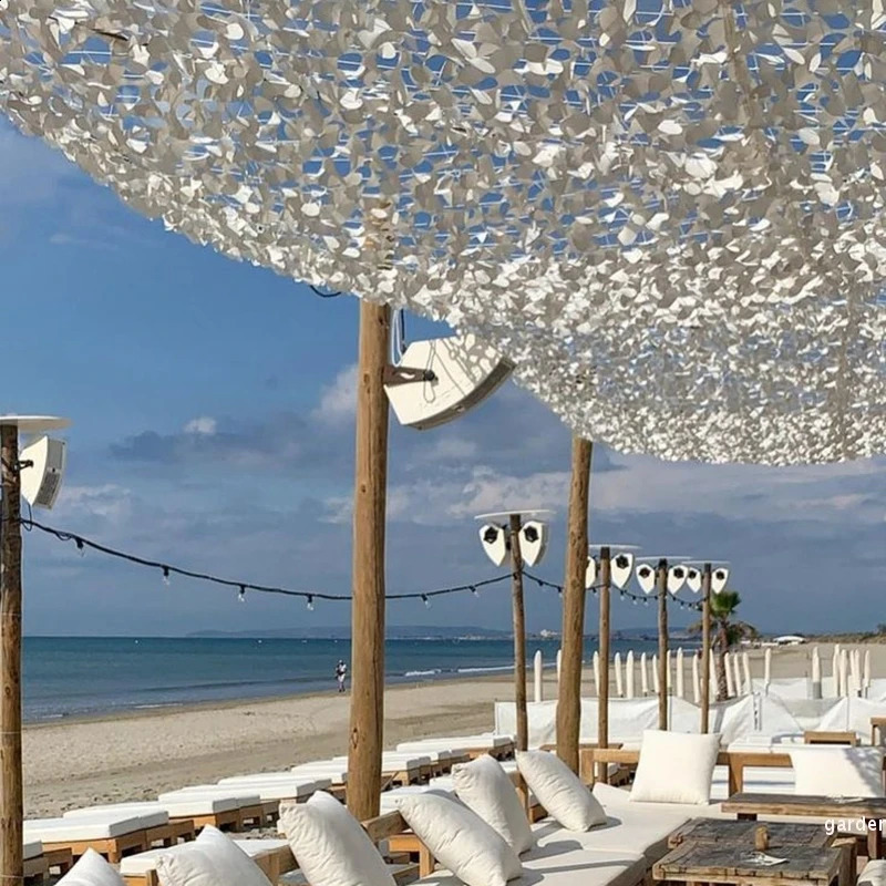 White Camouflage Net Hiding Mesh Sunshade Net Outdoor Awning Canopy Garden Plant Sun Shelter Wedding Party Canopy Decoratio 250428