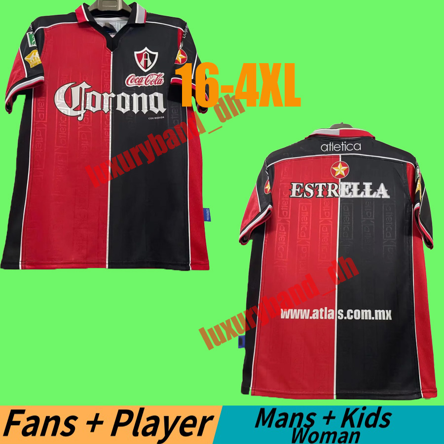 Retro Atlas Soccer Jerseys FURCH M. NERVO O. HERRERA J. MARQUEZ REYES LOZANO J. QUINONES SANTAMARIA J. ABELLA E. ZALDIVAR 1999 2000 Retrio Football Shirt