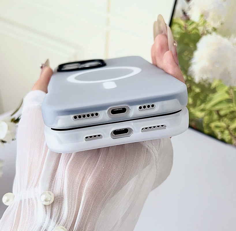2in1 Magnetic Wireless Charging Cases For Iphone 17 Air 16 Plus 15 14 Pro MAX 13 12 11 Frosted Matte Skin Feel Jelly Colorful Hard Plastic PC Soft TPU