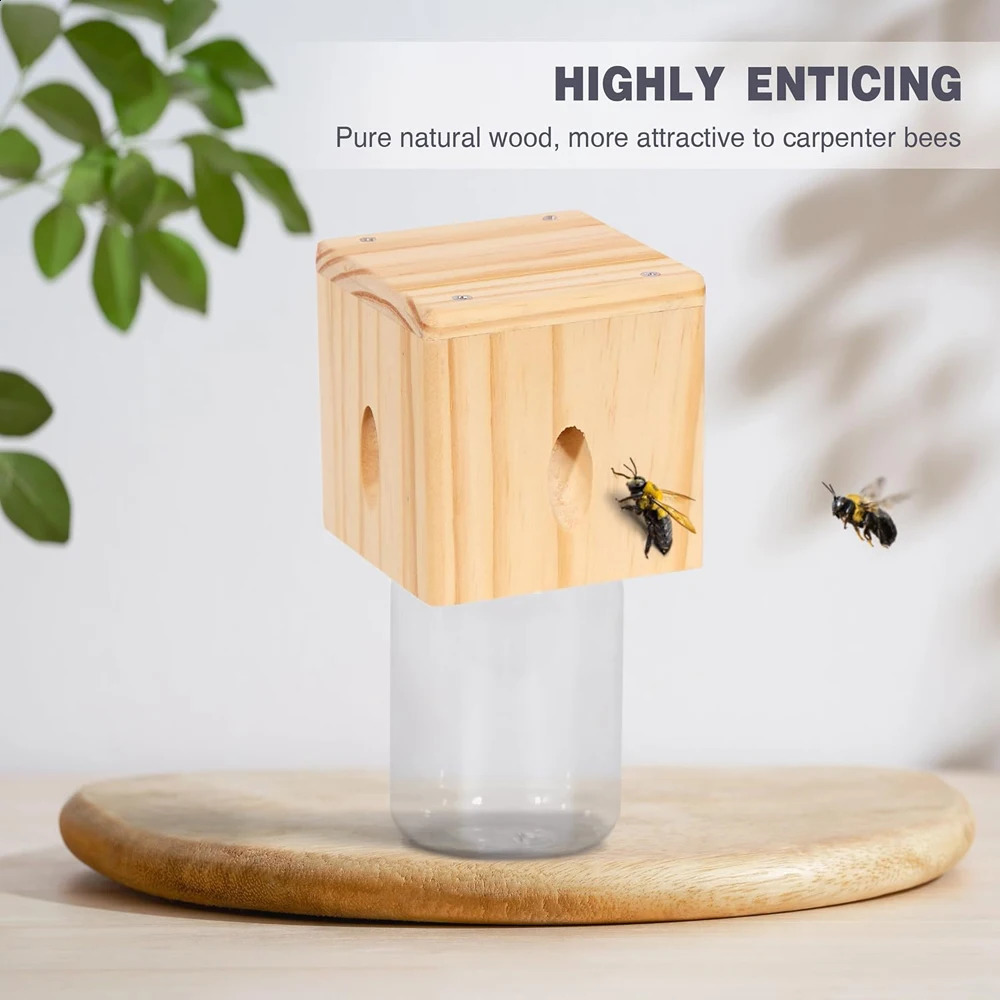 Carpenter Bee Trap - Five story roof style natural hanging carpenter bee trap - insect trap with detachable safe 250425