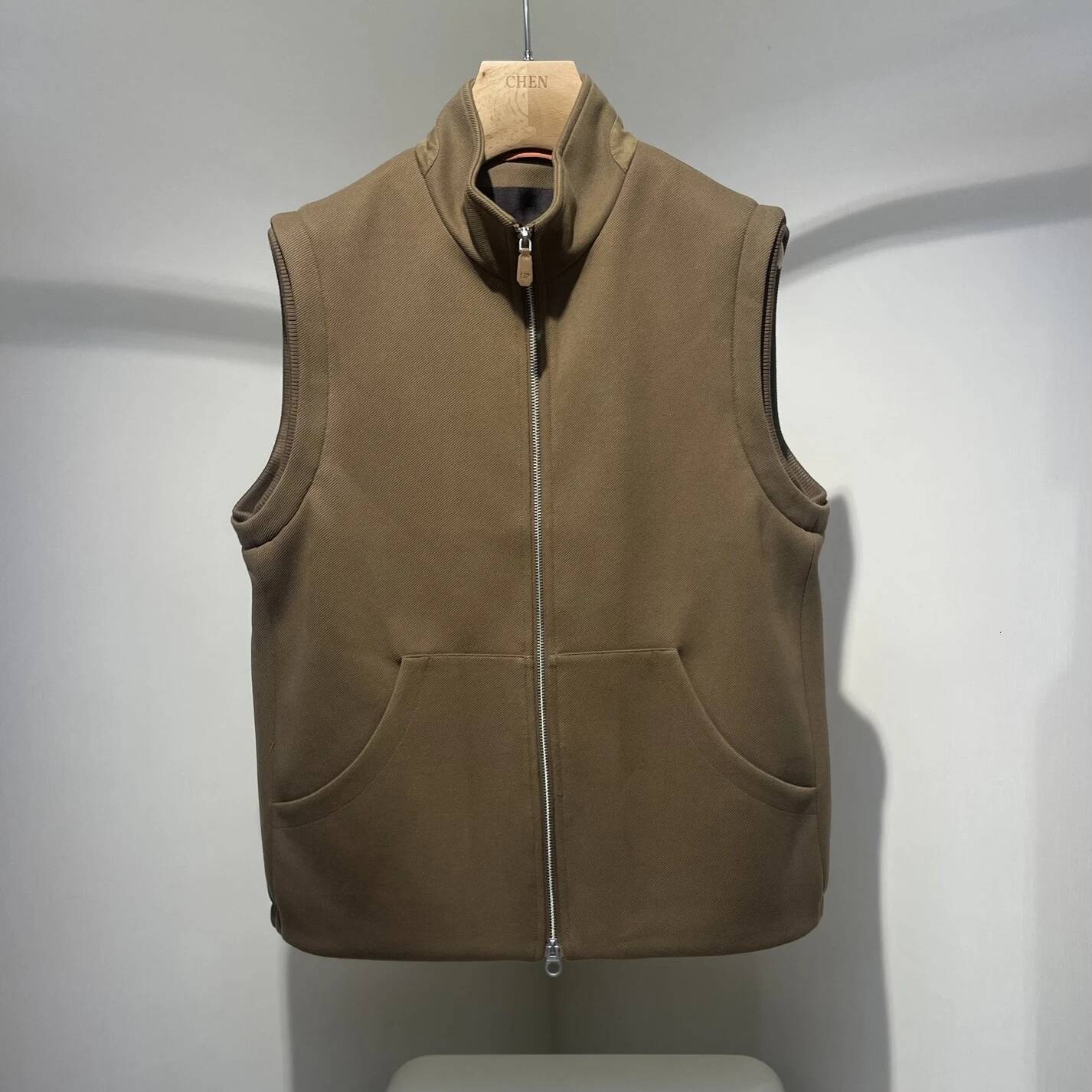 Italy LP Clothing 2025 Early Autumn New Simple Solid Color Fashion Stand-Up Collar Men's Casual Vest Jacket