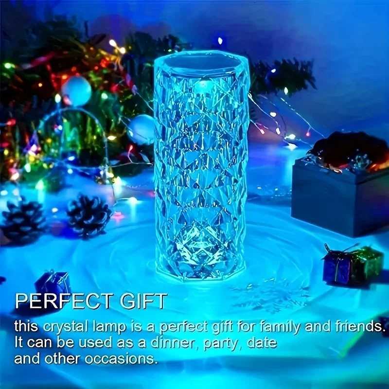 Crystal Rose Lamp 16 Colors RGB Night Light Touch Lamp USB Romantic LED Rose Table Lamps For Bedroom Party Dinner Decor Light M251128