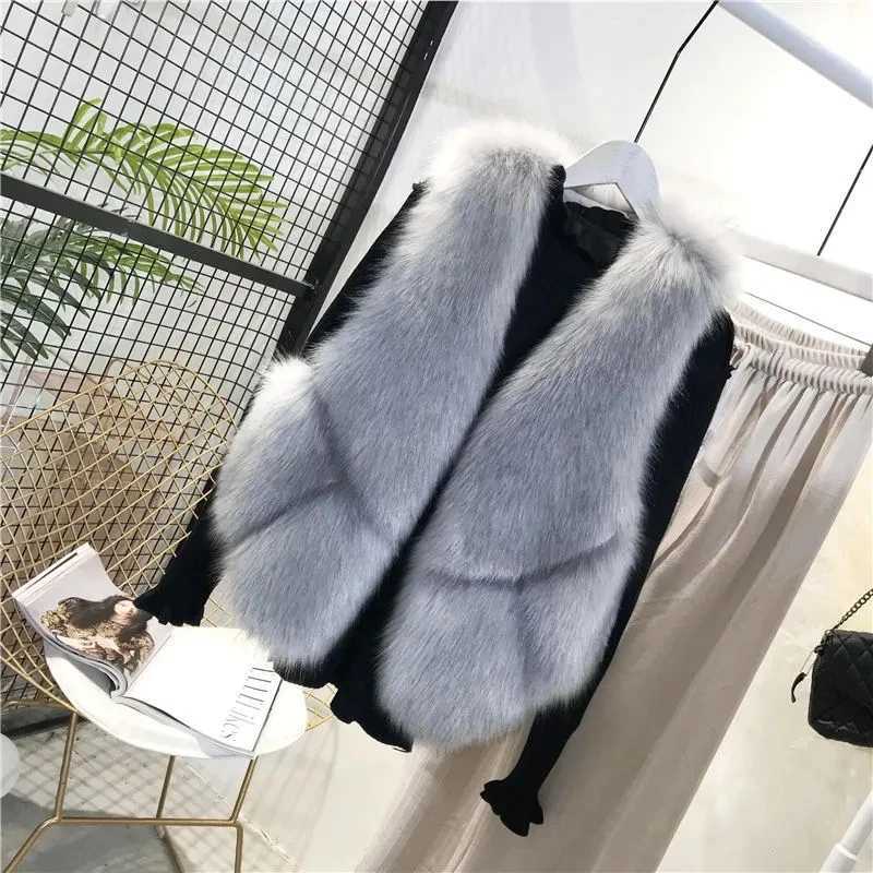New 2023 Winter Casual Sleeveless Womens Faux Fur Vest Coat Fashion Temperament Versatile Faux Fur Female Tank Top JacketT251128