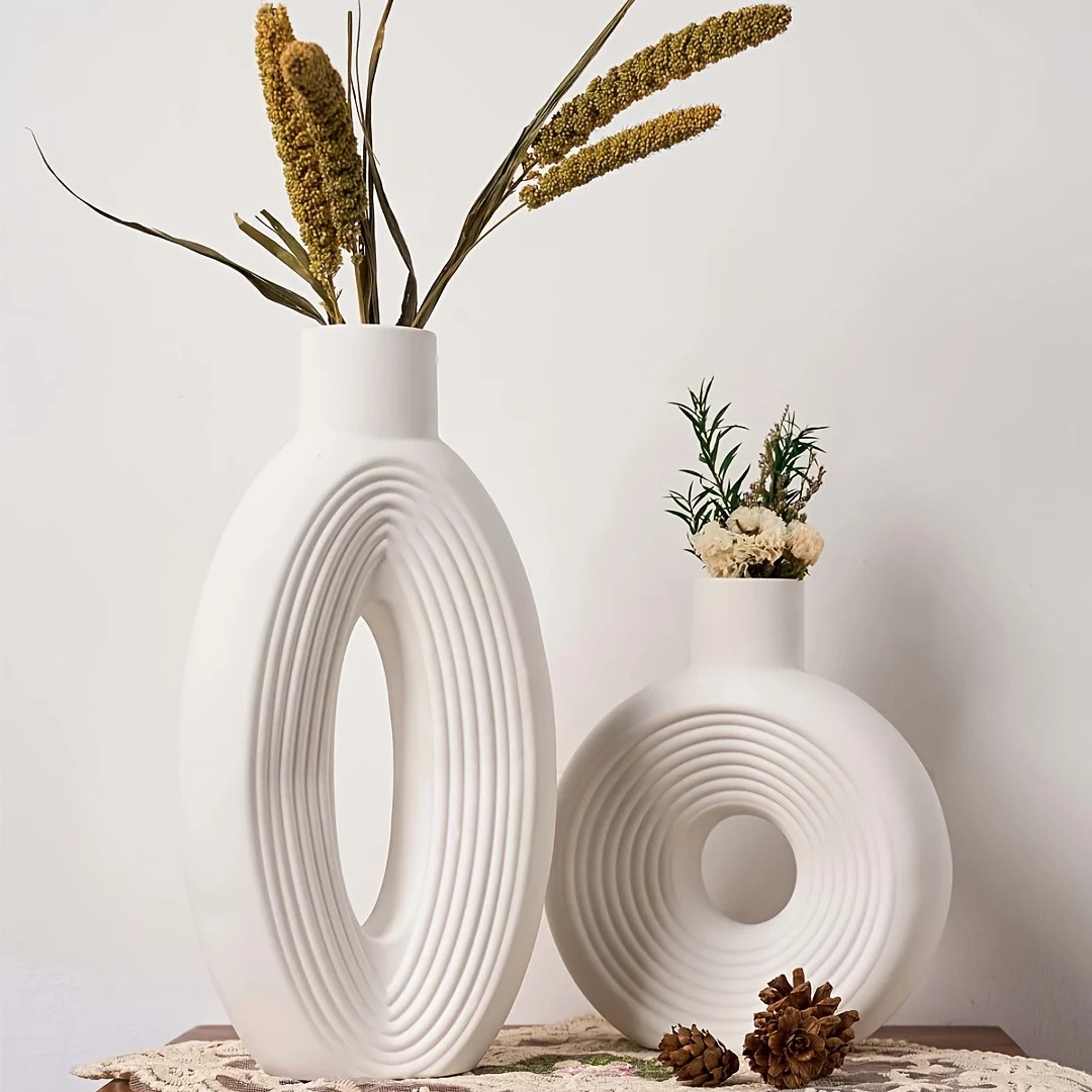 Nordic-Inspired European Style Oval Silicone Mold for Handmade Decorative Gypsum Vases