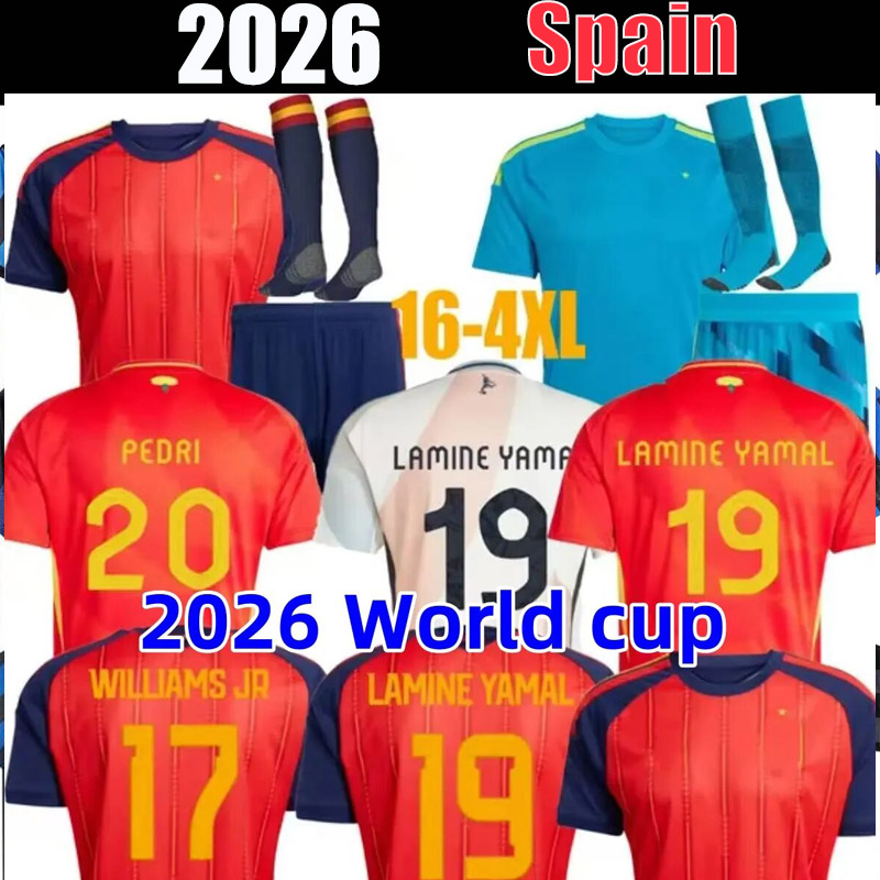 2026 Spainish Soccer jerseys World Cup player fans Lamine Yamal Williams JR FOOTBALL Shirts Espana 2027 camiseta futbol FERRAN long 26 27 men kids SpaINS Pedri Olmo