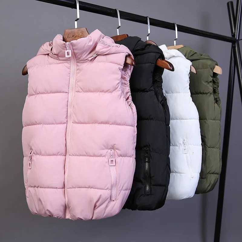 Womens Coats Sleeveless Quilted Removable Hooded Winter Puffer Vest Coat Sleeveless ClothingT251128