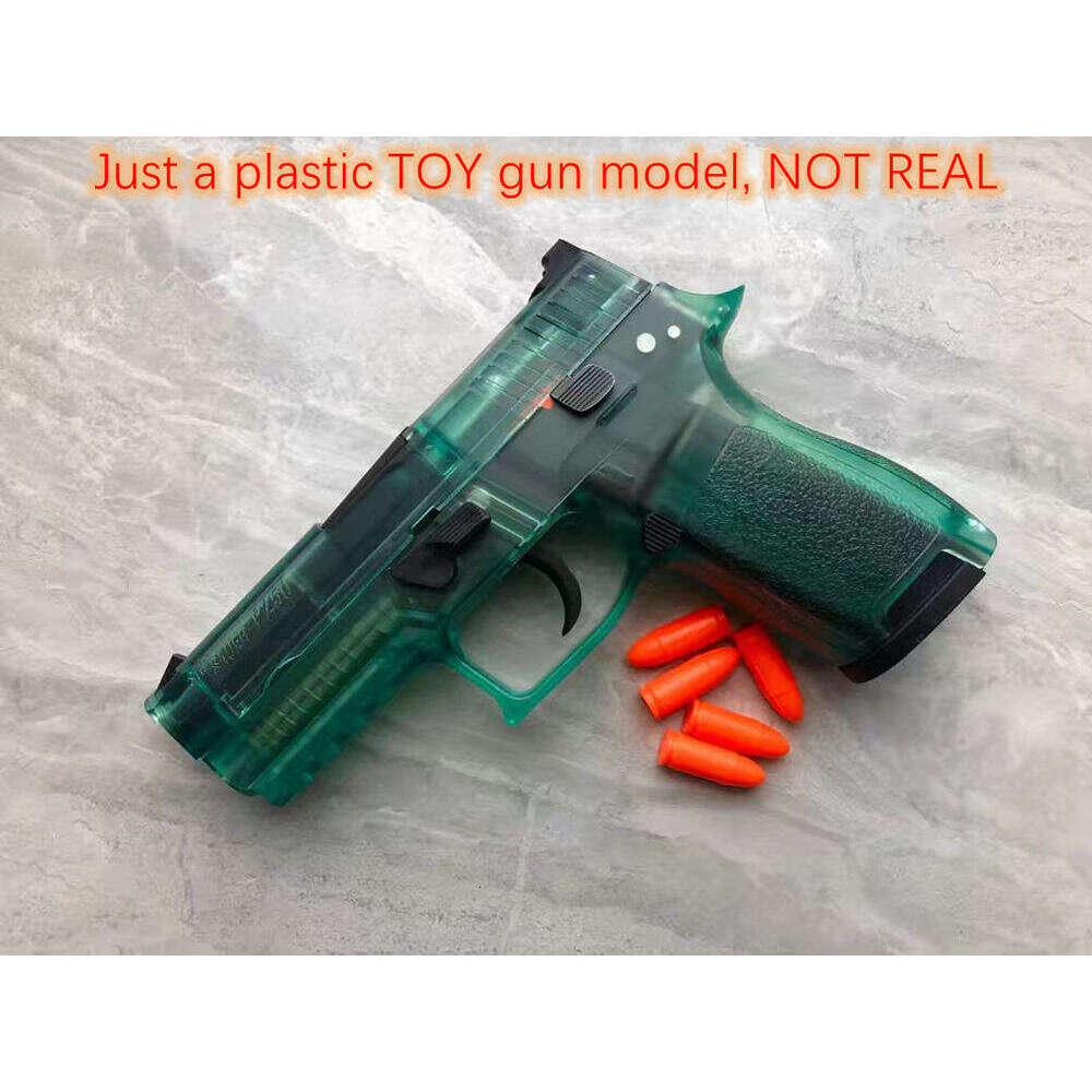 Slg Sauer P250 Plastic toy gun Shell Ejecting Model Soft Bullets Ejected Manual Can Not Shoot Launcher EDC TOY Collection Prop Adult Children Gifts dh