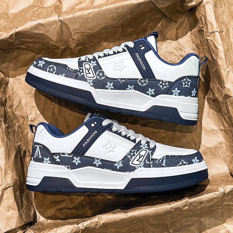 Designer shoes free shipping 2025 new fashionable white shoes casual comfortable thick soled sports board shoes for mens