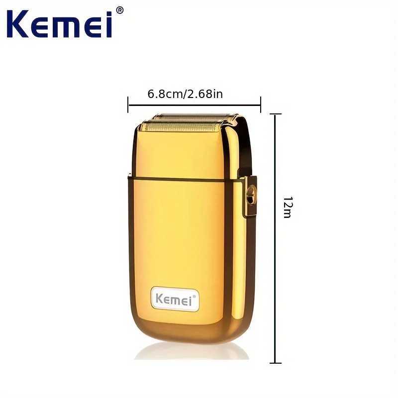 Kome KM-TX1 Mens Electric Shaver Double Blade USB Charging High-End Metal Gift Box Shaving Razor for Smooth Facial Hair Removal C251128