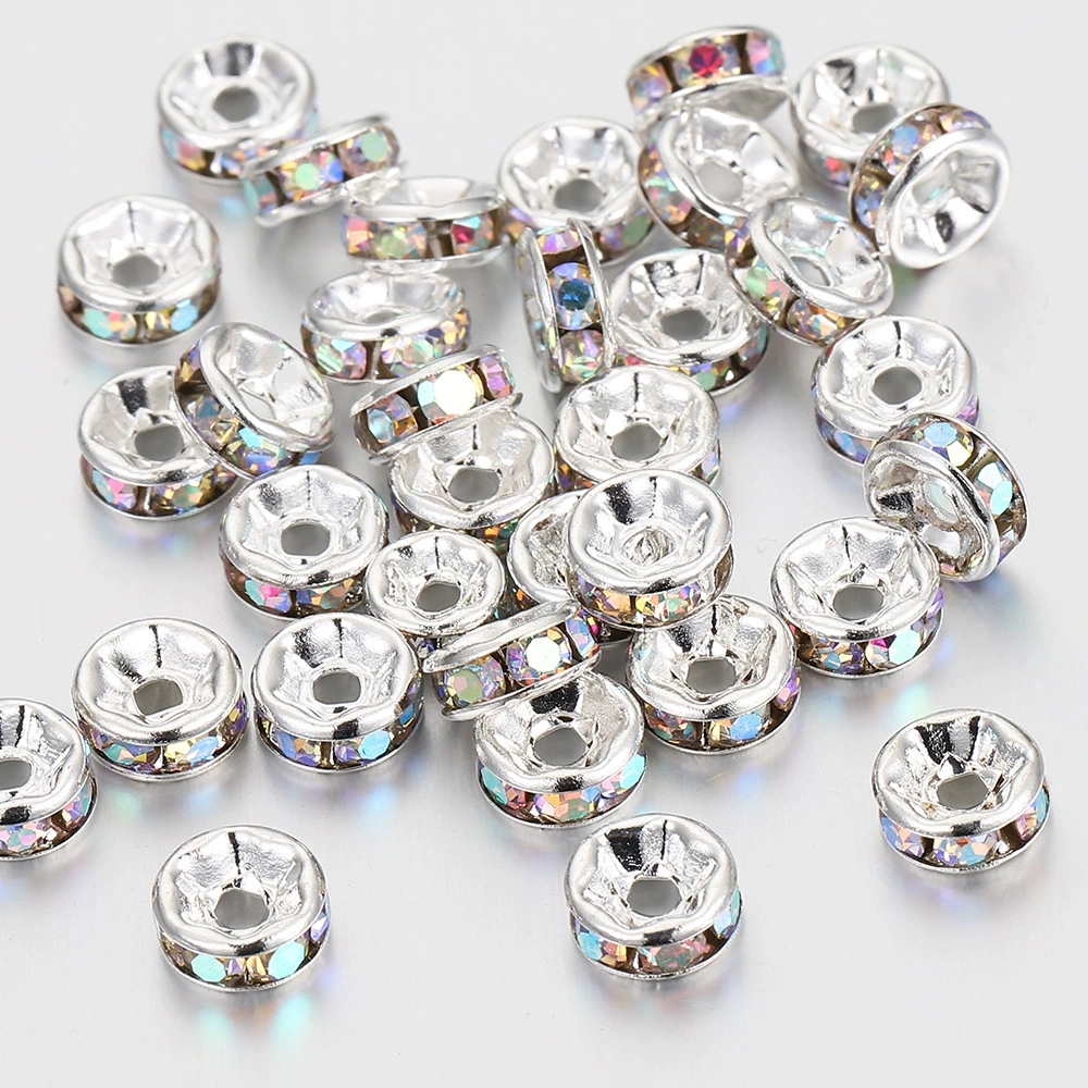 High-Quality Sparkling Rhinestone Spacer Beads Packaged by Quantity: Ideal Accessory Material for Crafting Personalized Wristwear Projects