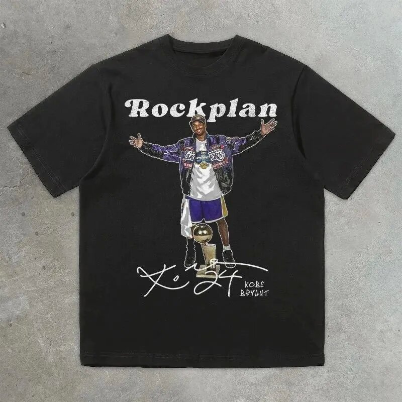 Y2K T Shirt Mens Hip Hop Graphic Print NO.24 Championship Casual Basketball Short Sleeved T-shirt 2025 New Gothic Oversized Tops