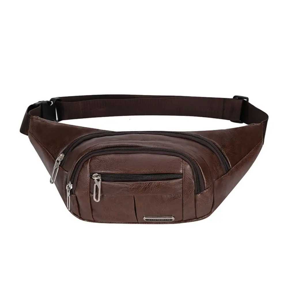 Large Capacity Waist Bum Bag Casual Waterproof Solid Color Fanny Pack PU Leather Chest BagT251128