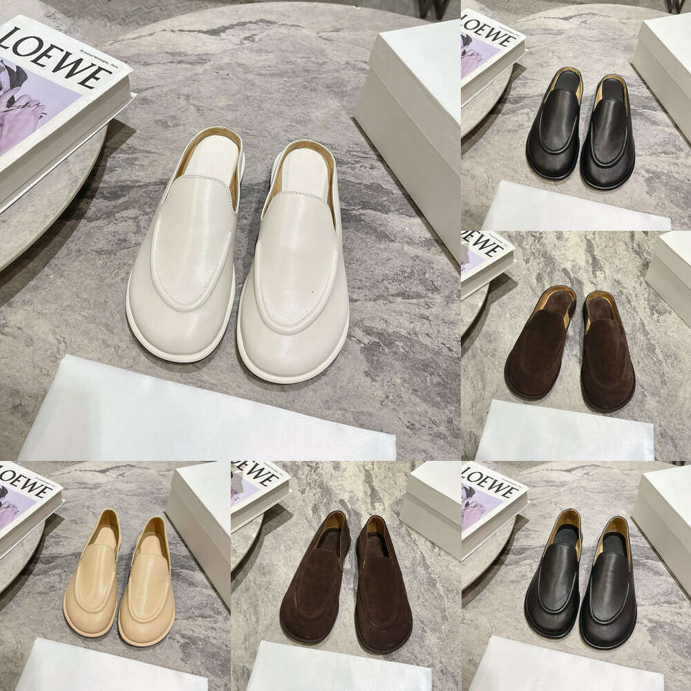 Luxury designer loafers Vacation shoes mule clog slipper shoes Black High quality Classic Minimalism Simple flat womens real leather casual slip on Flat heel Dress