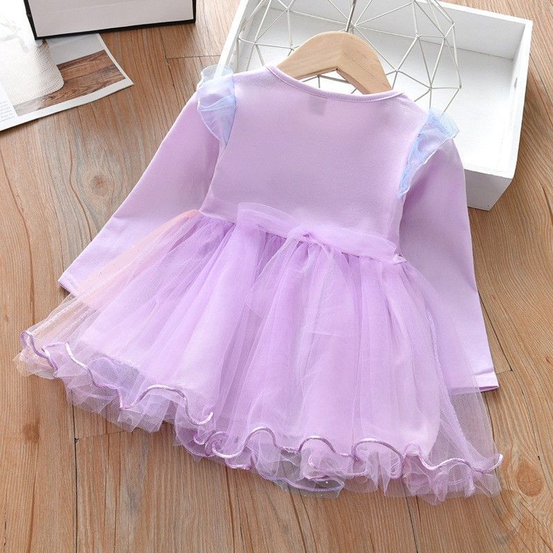 DISNEY baby girl designer clothes infant designer clothes Frozen Elsa princess Girls' dress in simple style for holiday outfit and birthday party