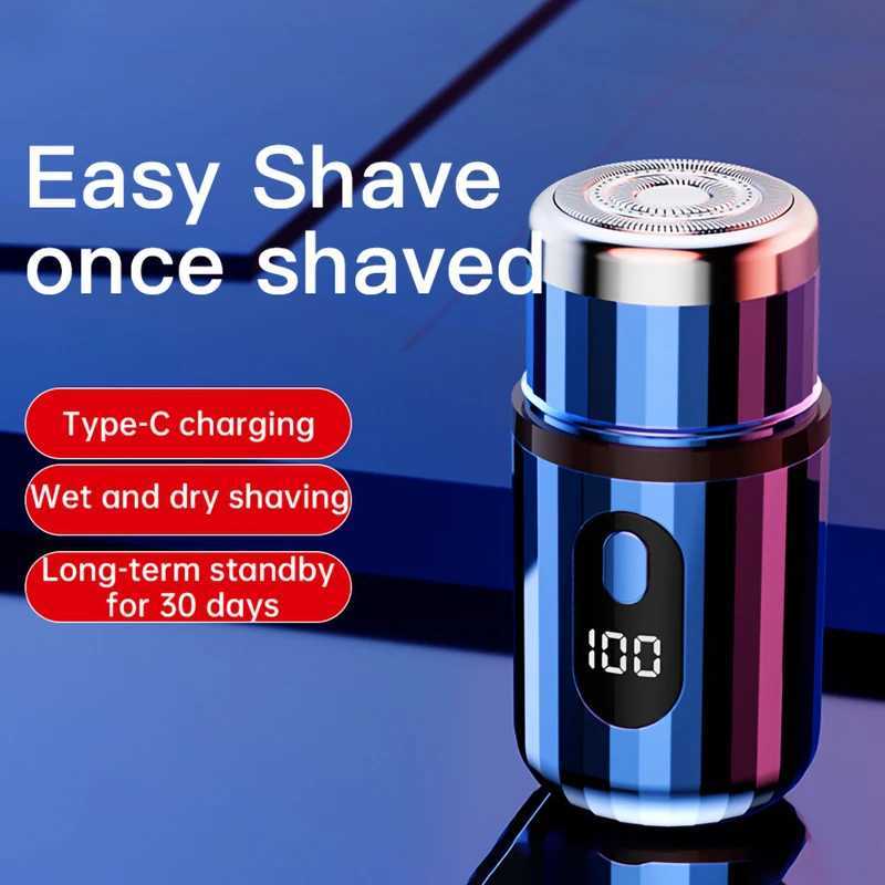 Men's electric shaving kit - cylindrical design - portable household product - electric beard trimmer - USB rechargeable - backpack-style mini po