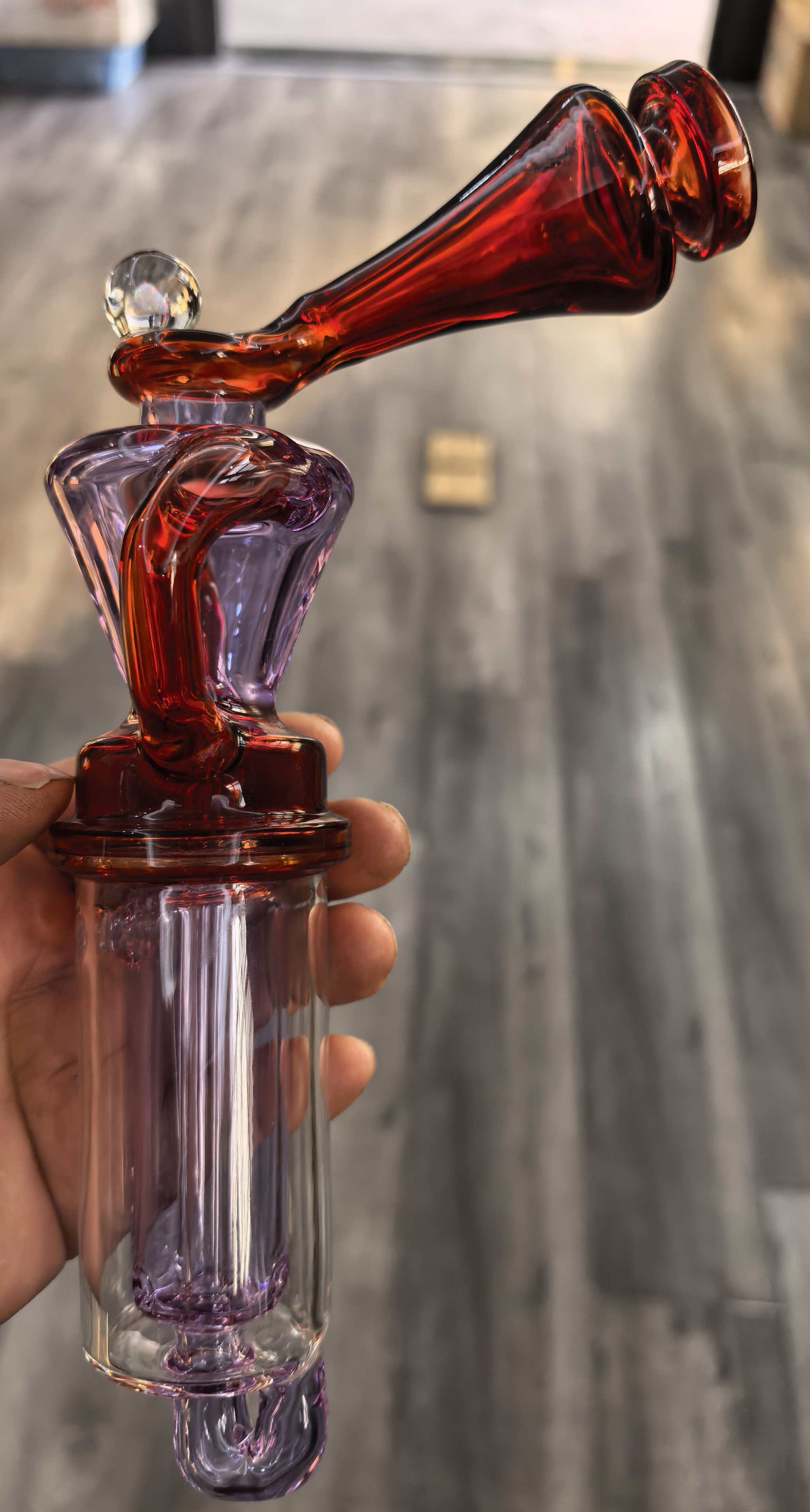 anguschencgen customized Red plus purple with opal Double reflux glass dsilver vortex Doctor Dabber switch 2 stock RBR for real use suitable for machines