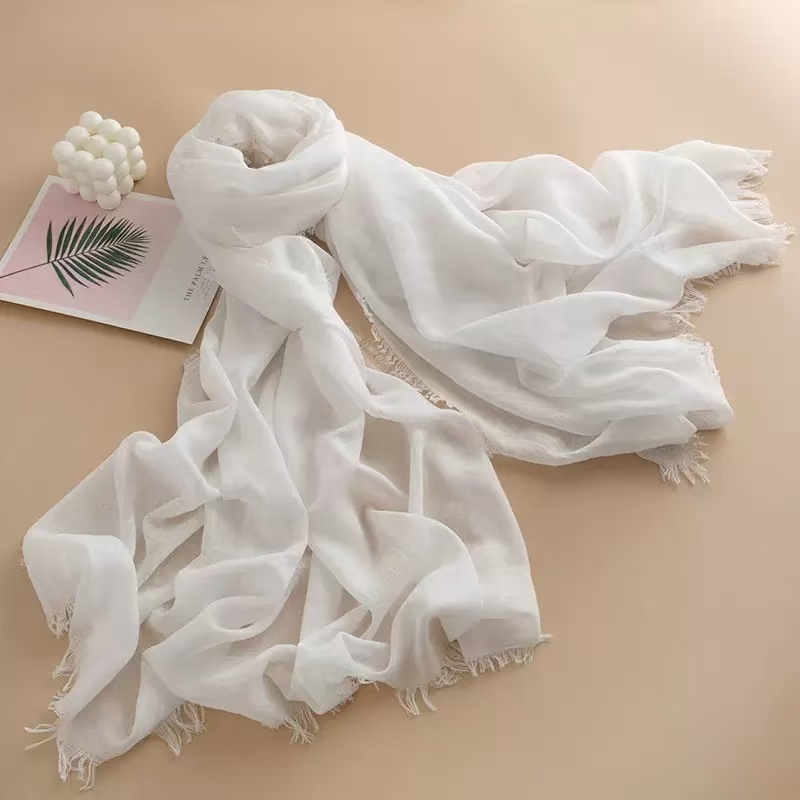 T571 Spring and Summer New European and American Pure Color Thin Scarf High-end Women's All-match Long Air Conditioning Shawl Sunscreen Scarf
