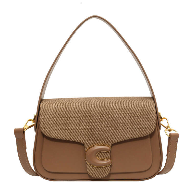 Women' new design, light luxury Korean version, personalized splicing, contrasting color underarm bag, handbag