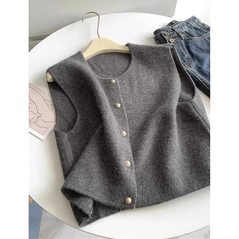 YIBASHU Autumn Women Cardigan Korean Elegant Knitted Sleeveless Female Casual Sweater Tanks Fashion Slim Ladies Casual TopsT251128