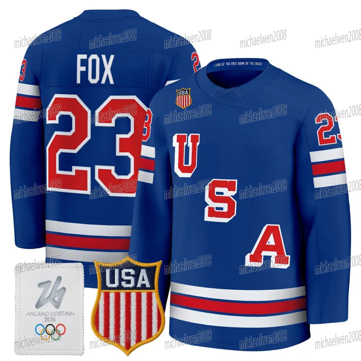 Personalized Custom Team Name USA 2026 Olympicss Hockey Jerseys Matthew Tkachuk Matthew Jake Guentzel Brady Tkachuk Jack Hughes Adam Fox Hellebuyck Qu