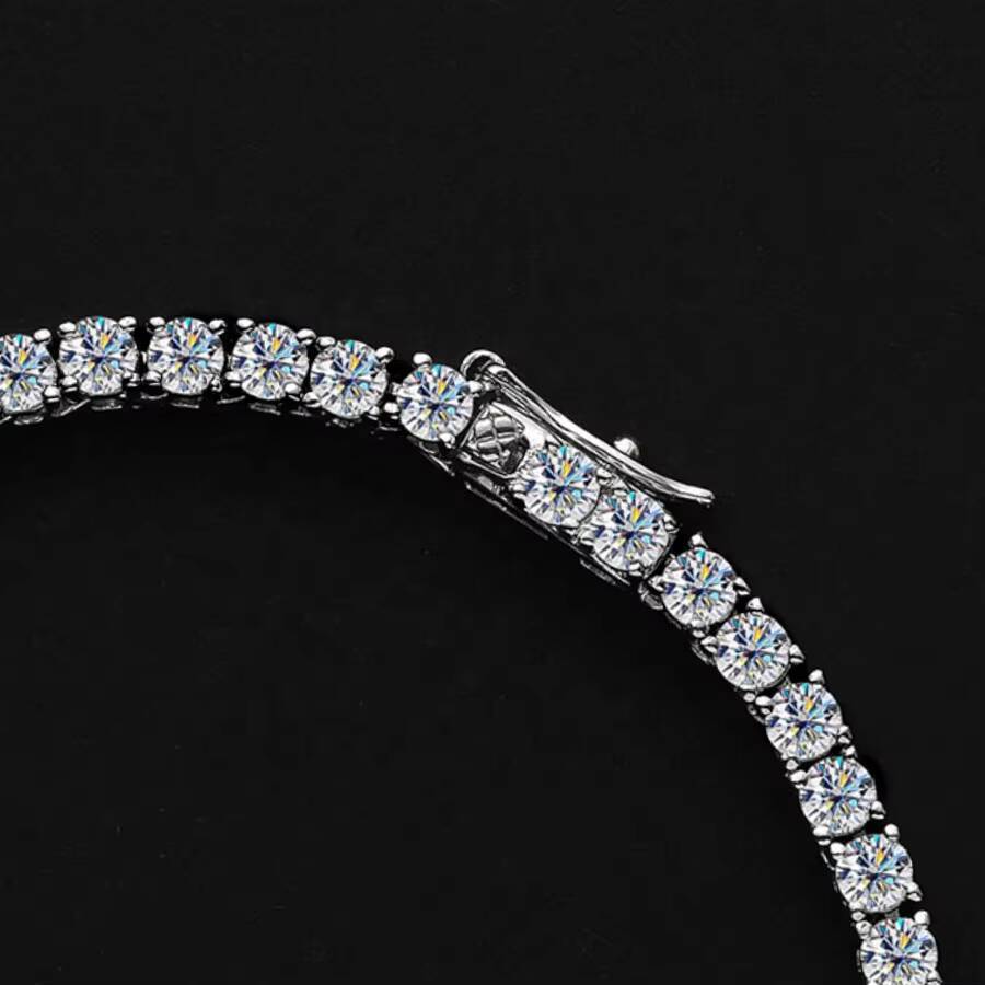 Fine Jewelry Hip Hop Iced Out 3mm to 5mm D Color White VVS Moissanite Tennis Chain Necklace 925 Sterling Silver Women Men Gift