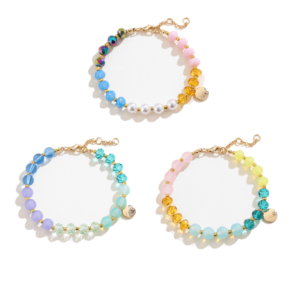 New Simple Beads Crystal Bracelet For Women Girls Korean ins Flower Fox Feather Tassel Bracelets Best Friend Jewelry Gifts 2025