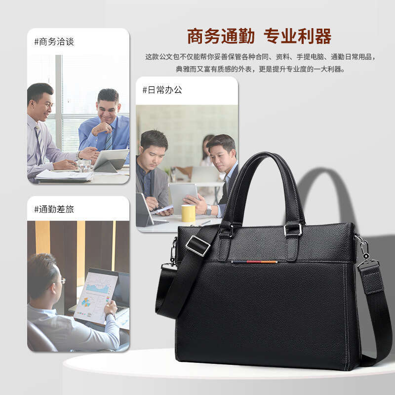 Luxury Bag Designer New Genuine Leather Large Capacity Briefcase Casual Fashion Laptop Bag Top Layer Cowhide Men S Handbag