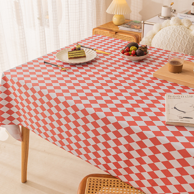 T0433 Tablecloth waterproof and oil-proof disposable coffee table tablecloth rectangular light luxury diamond tablecloth wholesale