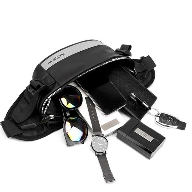 Anti-theft Male Belt Close-Fitting Waist Bags Multi-Functional Hip Bum Reflective Strip Shoulder Bag Men Nylon Fanny Chest PackT251128