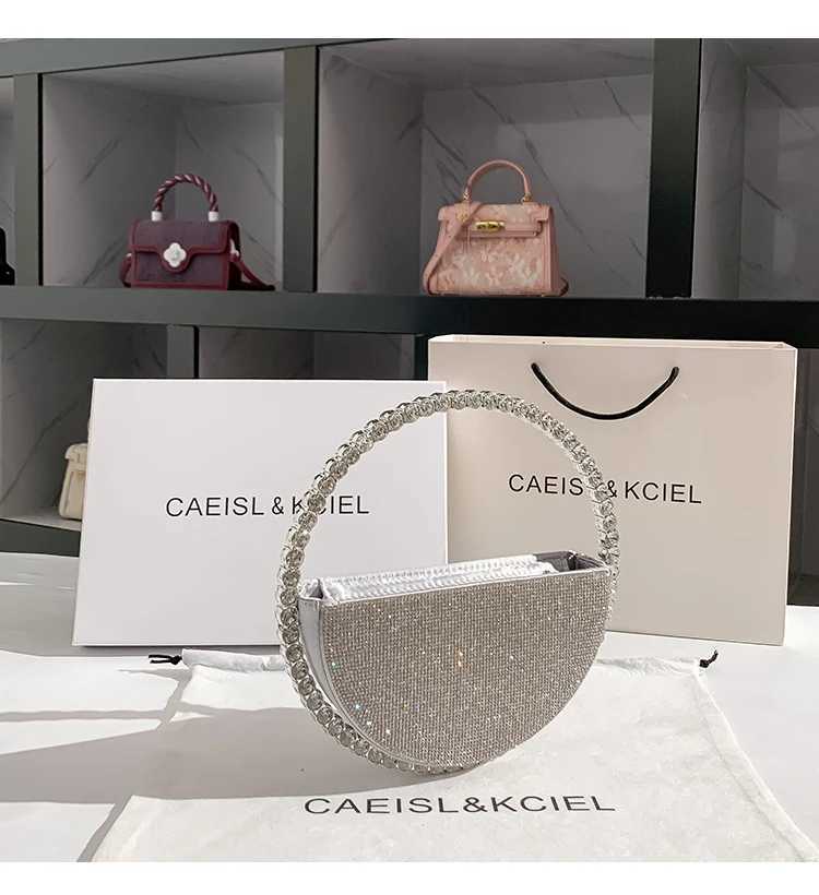 Luxury Designer Acrylic Handle Women Handbag Crystal Rhinestones Diamond Evening Bag Wedding Party Clutch Purse Shoulder Bag K251128