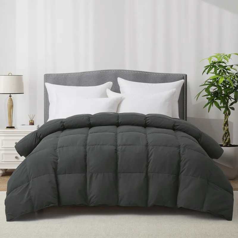 pc Goose Feather Down Comforter Ultra Fluffy Duvet Insert 250GSM All Season Blue Luxury Hotel Bed Comforter With Corner Tabs W251128