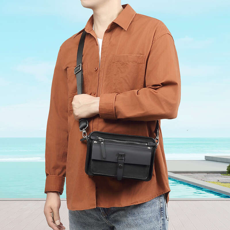 Luxury Bag Designer New Genuine Leather Horizontal Casual Niche Crossbody Fashion Commuter Top Layer Cowhide Men S Shoulder Bag