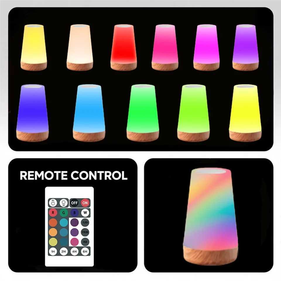 13 Color LED Changing Night Light Remote Control Touch USB Rechargeable RGB Night Lamp Dimmable Lamp Portable Table Bedside Lamp M251128