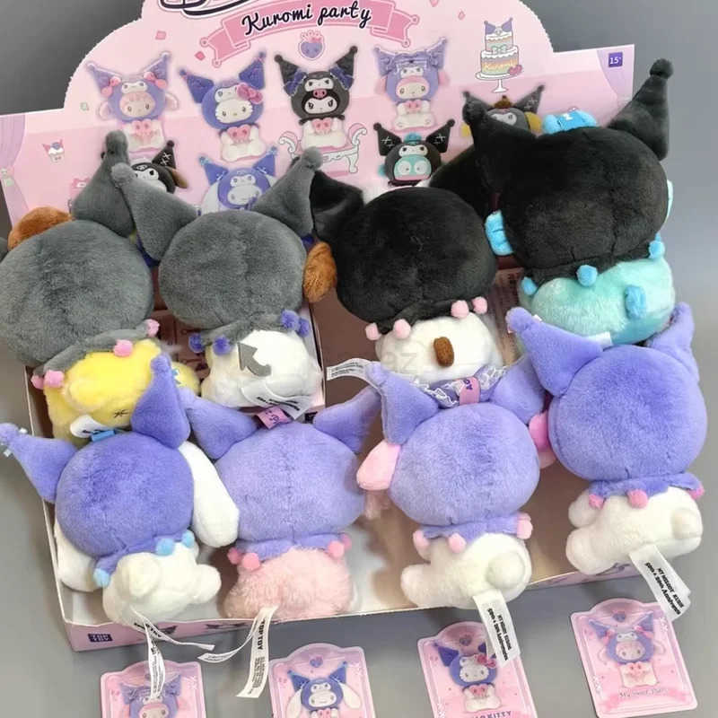 Sanrio New Genuine Kuromi Birthday Party Blind Box Vinyl Plush Series Mysterious Box Kawaii Trendy Toy Collection Christmas Gift H2512171