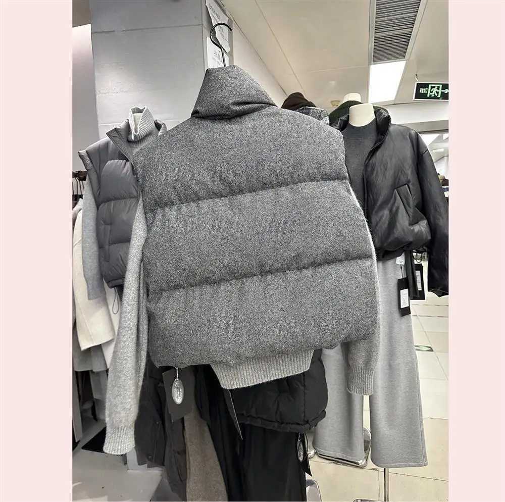 2025 Korea Chic Streetwear Personalized Vest Short Parkas Casual Elegant Coat Advanced High Street Moda All-match Women JacketT251128