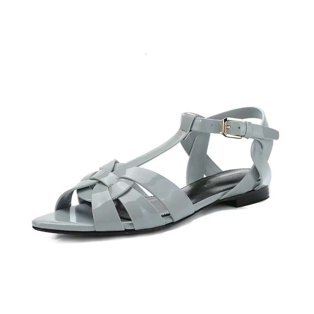 2025 Spring and Autumn New Genuine Leather Roman Sandals Hollow out Leisure Versatile Fashion Baotou Retro Flat Women's Shoes