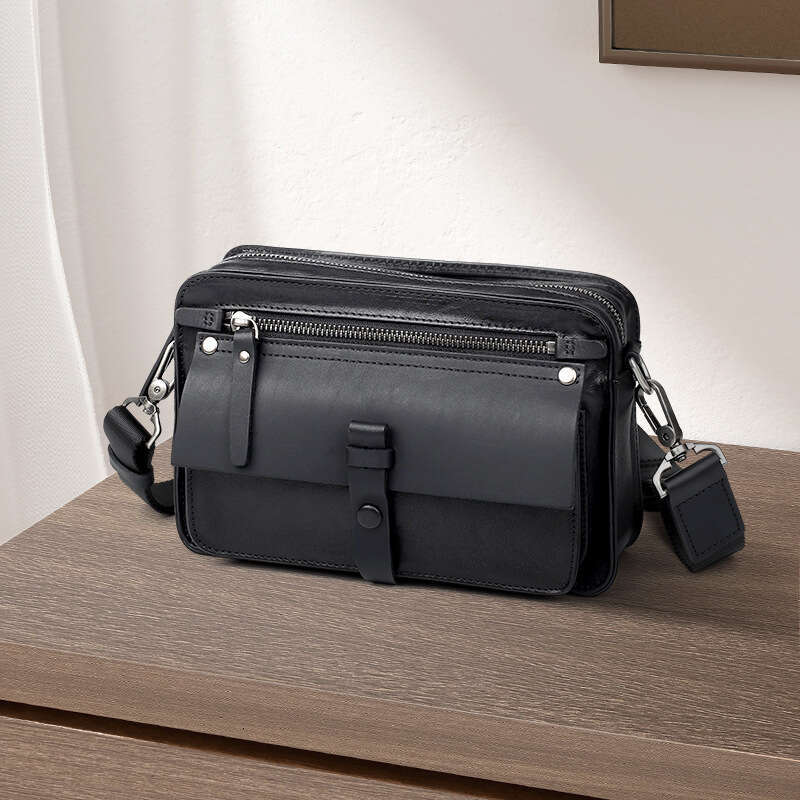 Luxury Bag Designer New Genuine Leather Horizontal Casual Niche Crossbody Fashion Commuter Top Layer Cowhide Men S Shoulder Bag