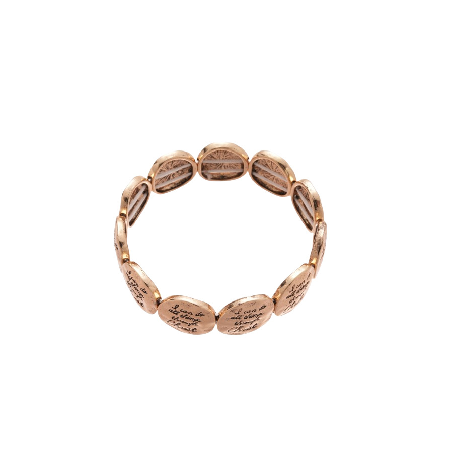 European and American Metal Feel Round Letter Splicing Elastic Cord Fashion Bracelet Small Niche Design Sense Jewelry for Women - view 9
