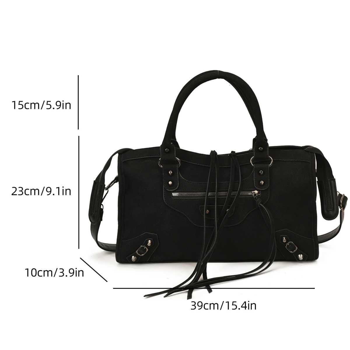 Women Luxury Shoulder Bag Studded Quilted Rope Lightweight Large Capacity Zipper Adjustable Strap Dual Handles Travel Business K251128