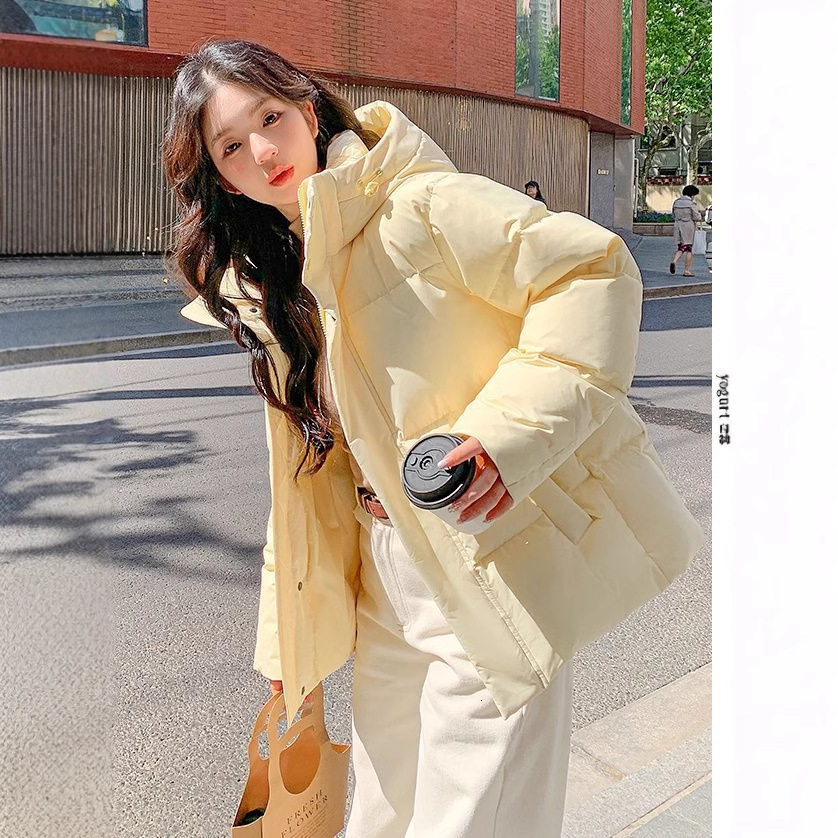 Cotton Padded Quilted Puffer Coat Women Hooded Thicken Warm Single Breasted Button Female Jacket Winter Casual Overcoat Top 251021