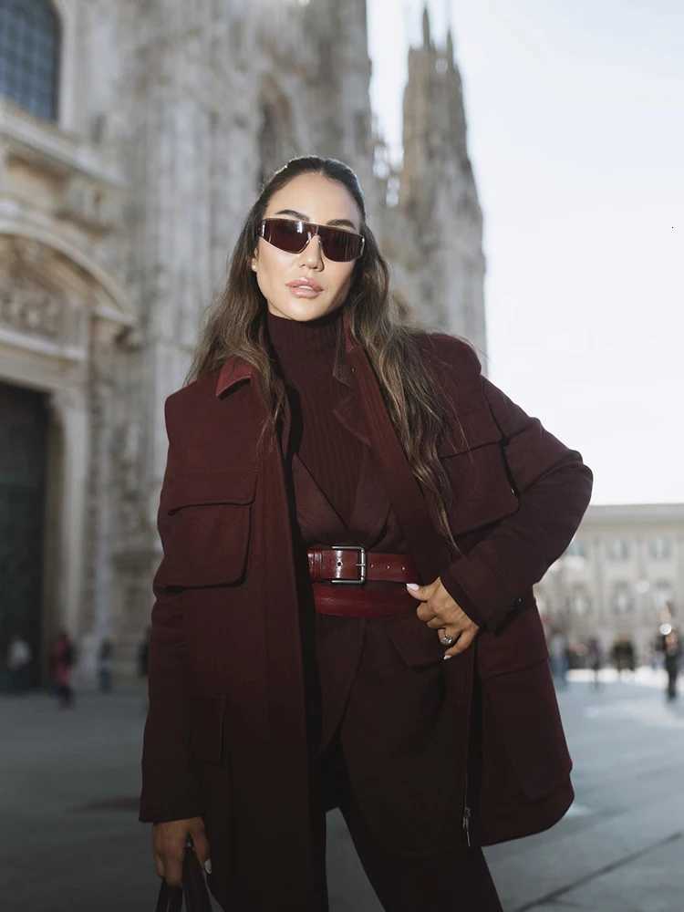 Casual Woolen Vests Womens Autumn Leisure Version V-ne Workwear Functional Vest No Button Pure Color Commute SleT251129